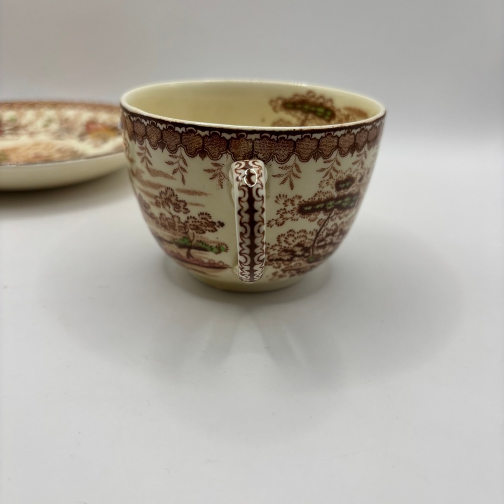 Vintage Ridgway Woodland Brown Teacup‎ and Saucer Set Made in England - Picture 8 of 13